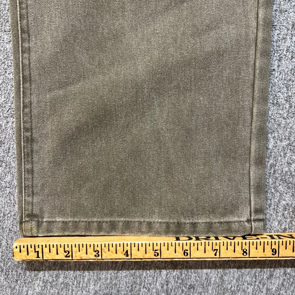 Orvis Sporting Traditions Men Olive Green Canvas Straight Leg Pants Size 32 000